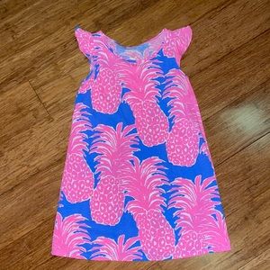 Lilly Pulitzer Girls Big Ella Dress Blue Haven Little Flamenco Large like new!